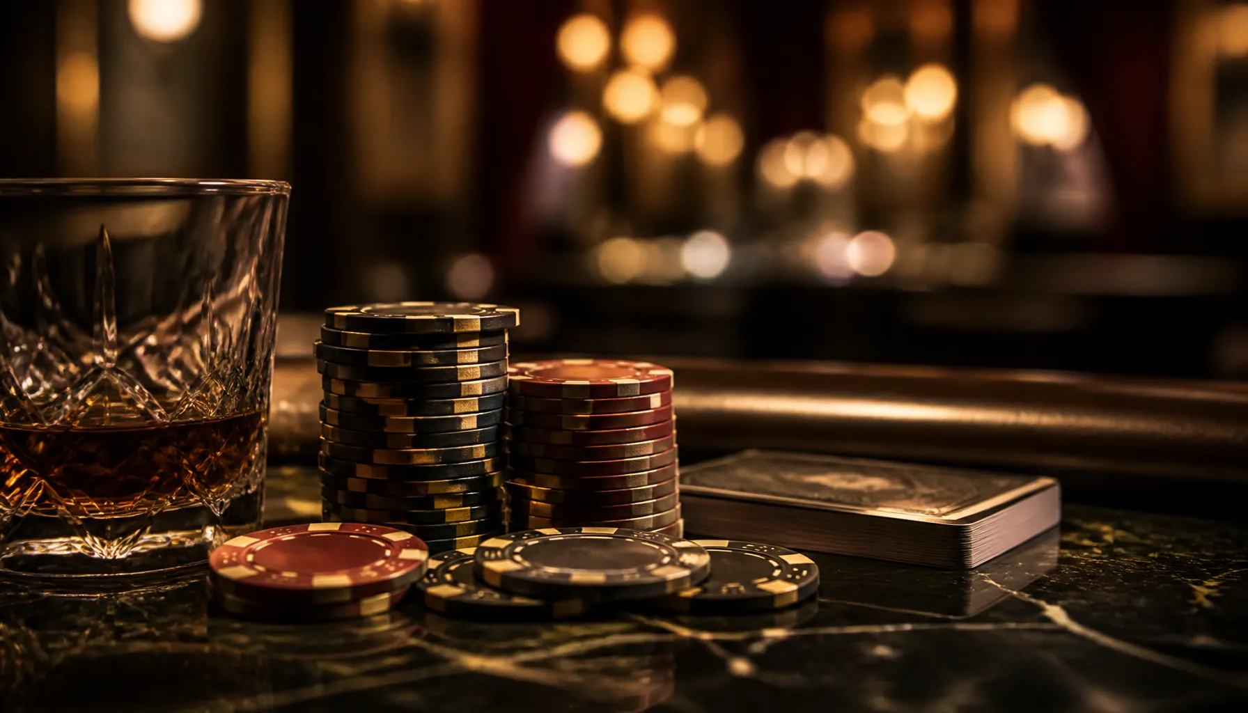 Golden trophy on deep green velvet surface with soft cinematic warm lighting evoking luxury casino winner atmosphere