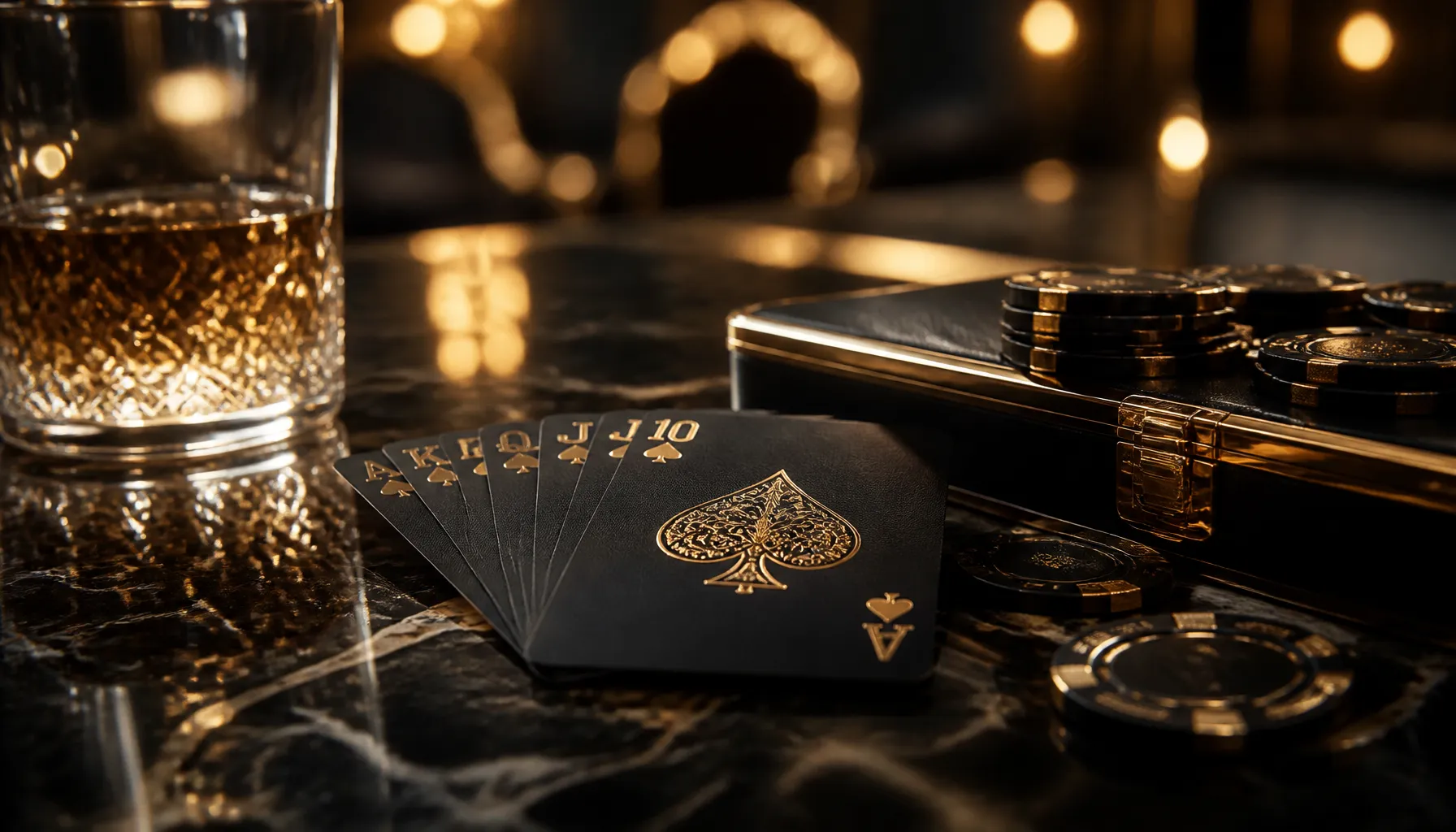 Close-up of a gleaming golden trophy resting on deep emerald velvet, dramatic cinematic warm lighting with bokeh background